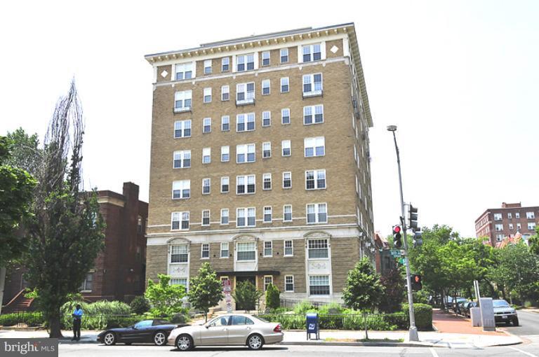 a front view of a building