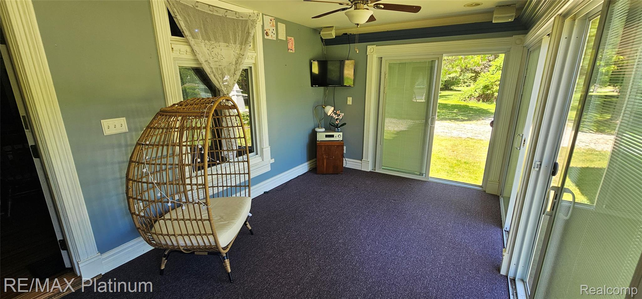 17140 Haggerty Road Belleville, MI 48111 - Photo 15 of 42 Sunroom featuring a ceiling fan, recessed lighting, and multiple sliding glass doors