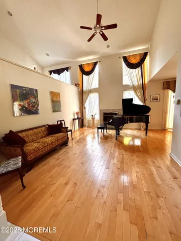 a living room with furniture