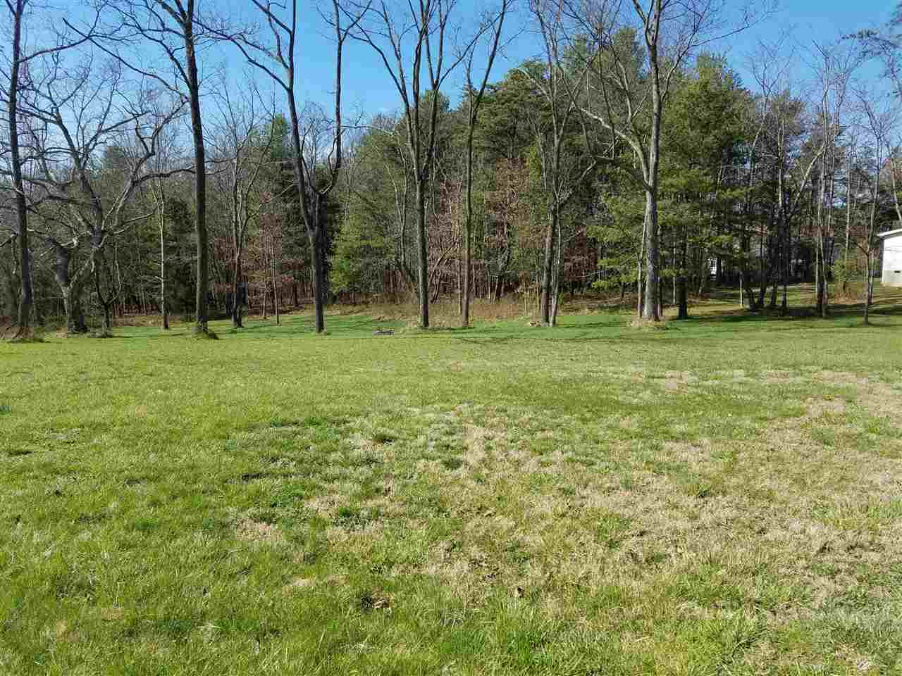 a view of outdoor space with trees all around