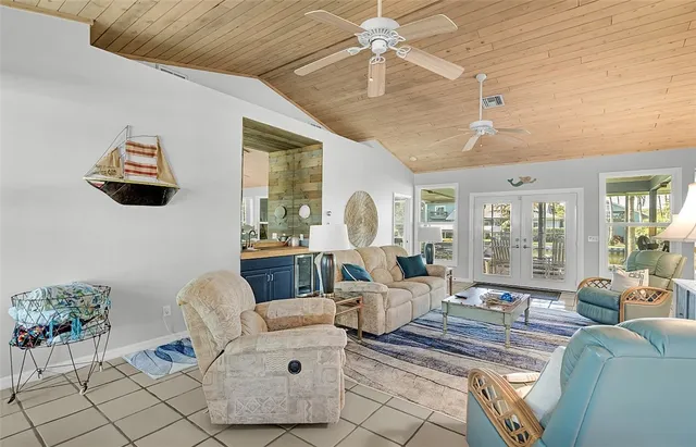 a living room with furniture