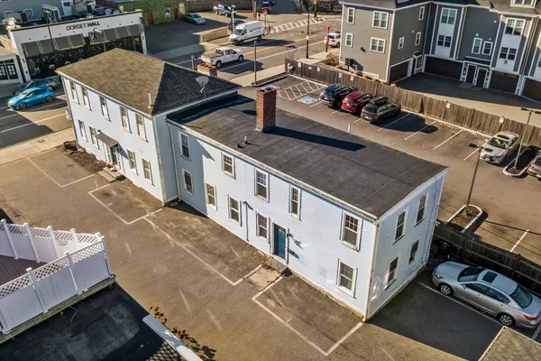 a view of a house with a street
