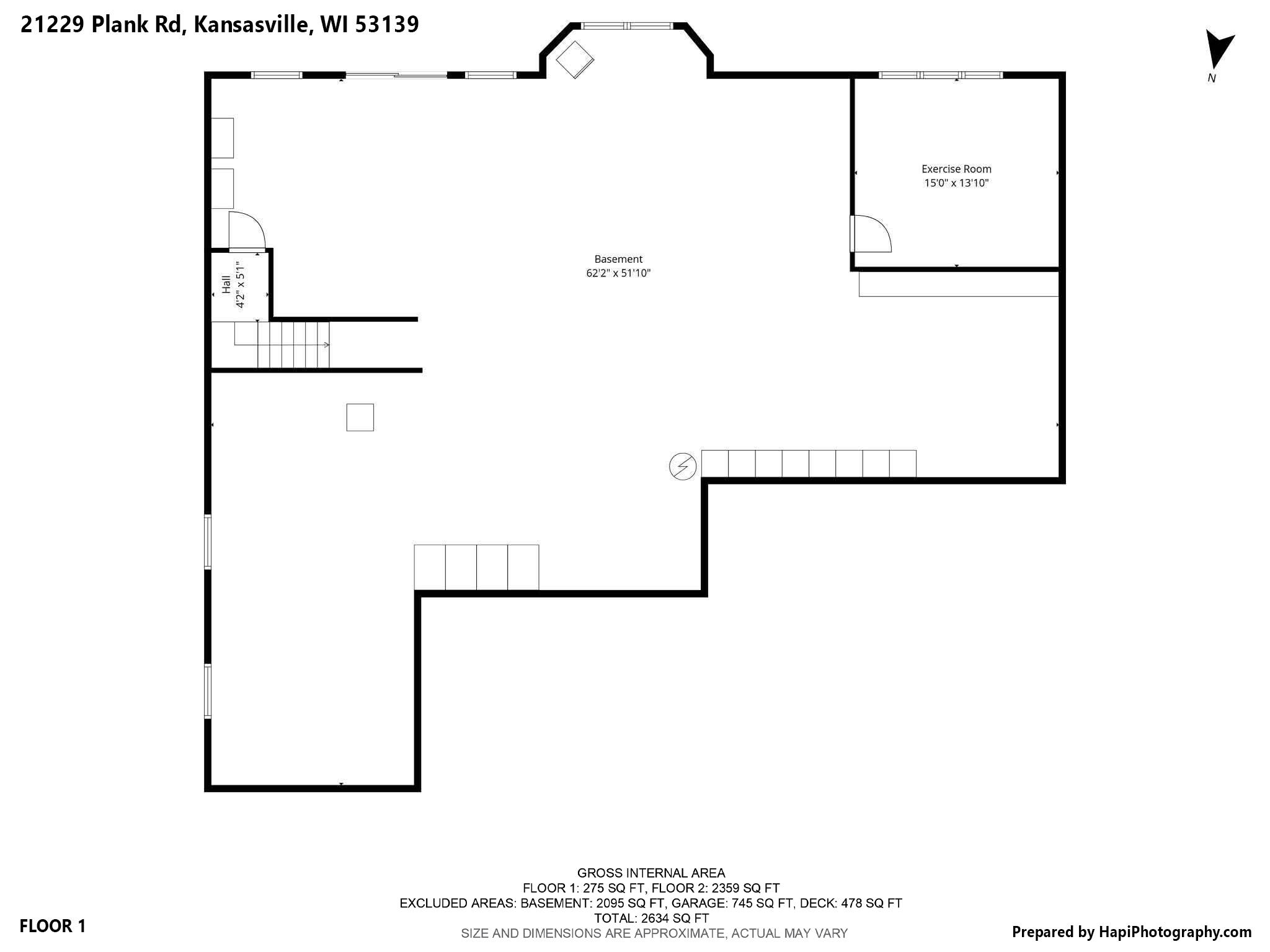 21229 Plank Road Dover, WI 53139 - Photo 46 of 46 Basement Floor Plan