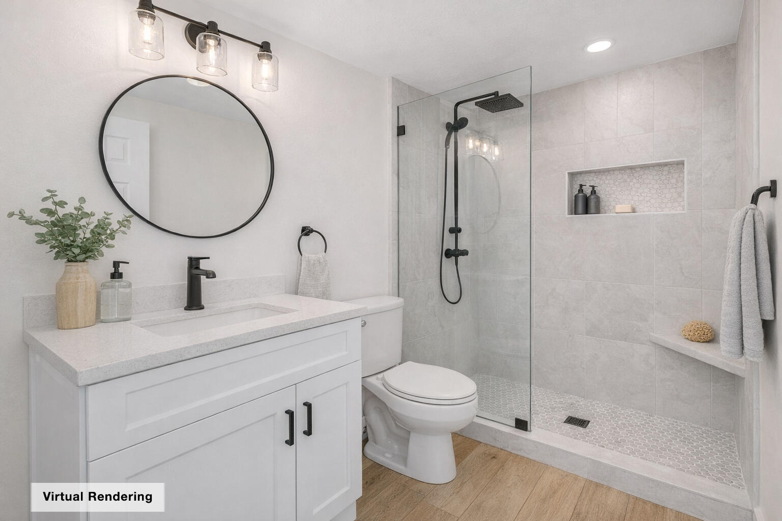 5301 Ocean Terrace, Unit 6 Marathon, FL 33050 - Photo 30 of 38 a bathroom with a toilet a sink and a mirror