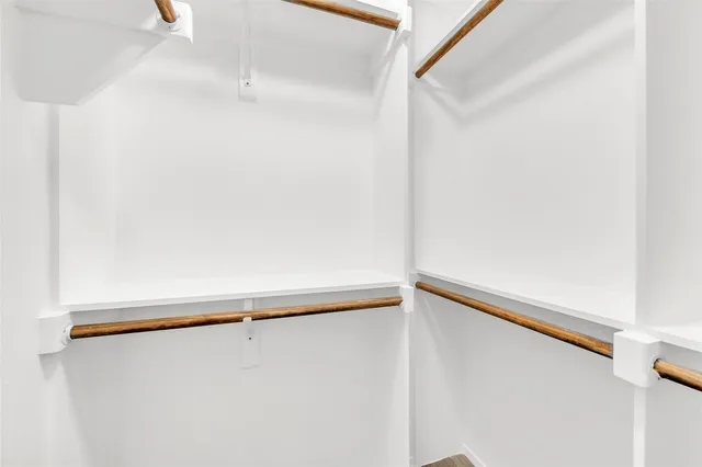 a close up view of closet