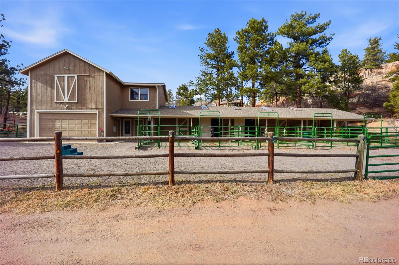5000 South Perry Park Road Sedalia, CO 80135 - Photo 39 of 50 a view of a house with a yard