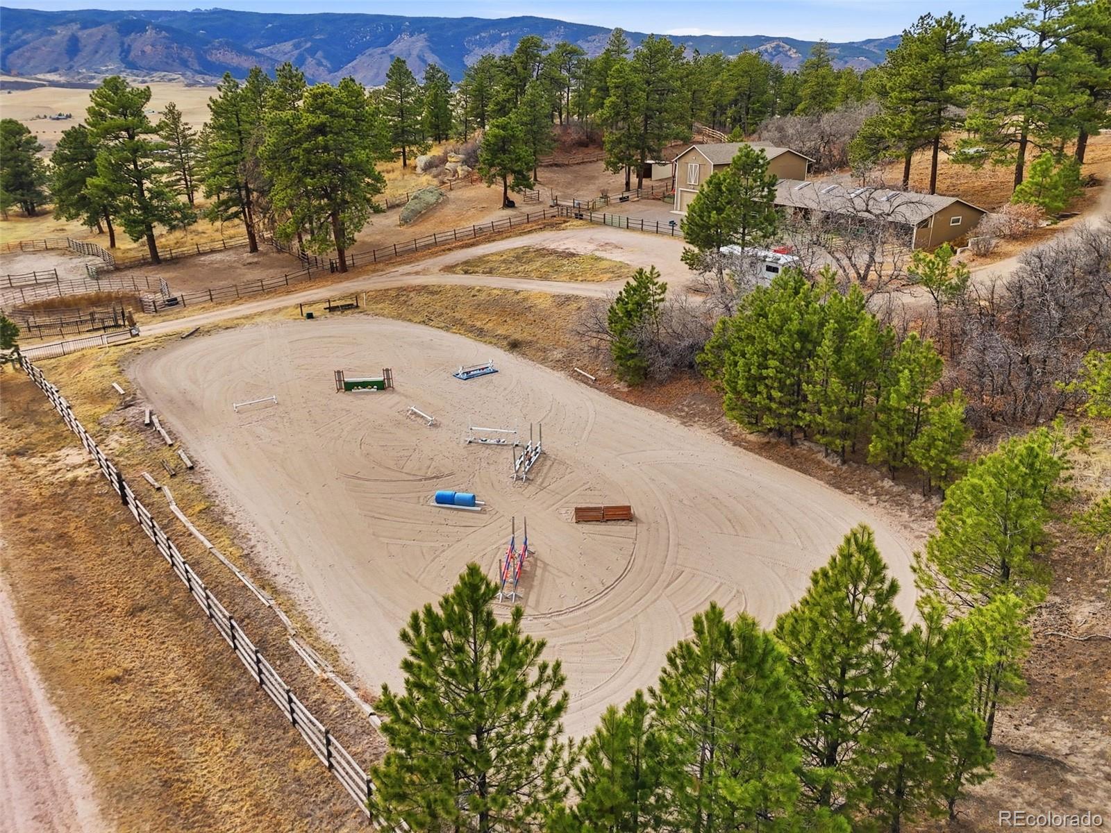 5000 South Perry Park Road Sedalia, CO 80135 - Photo 49 of 50 an aerial view of residential houses with yard