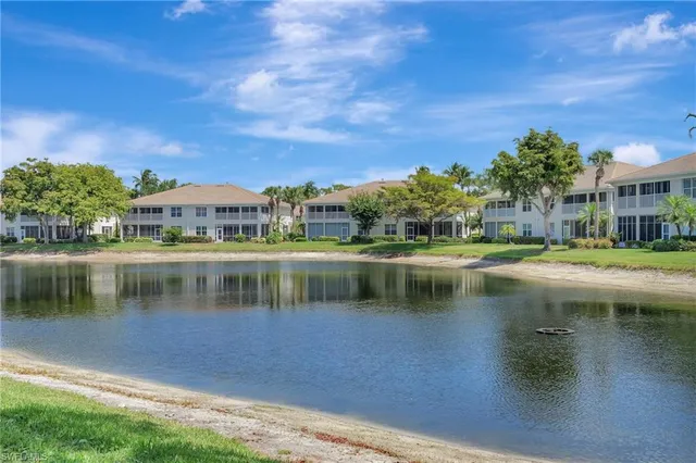a view of a lake with houses