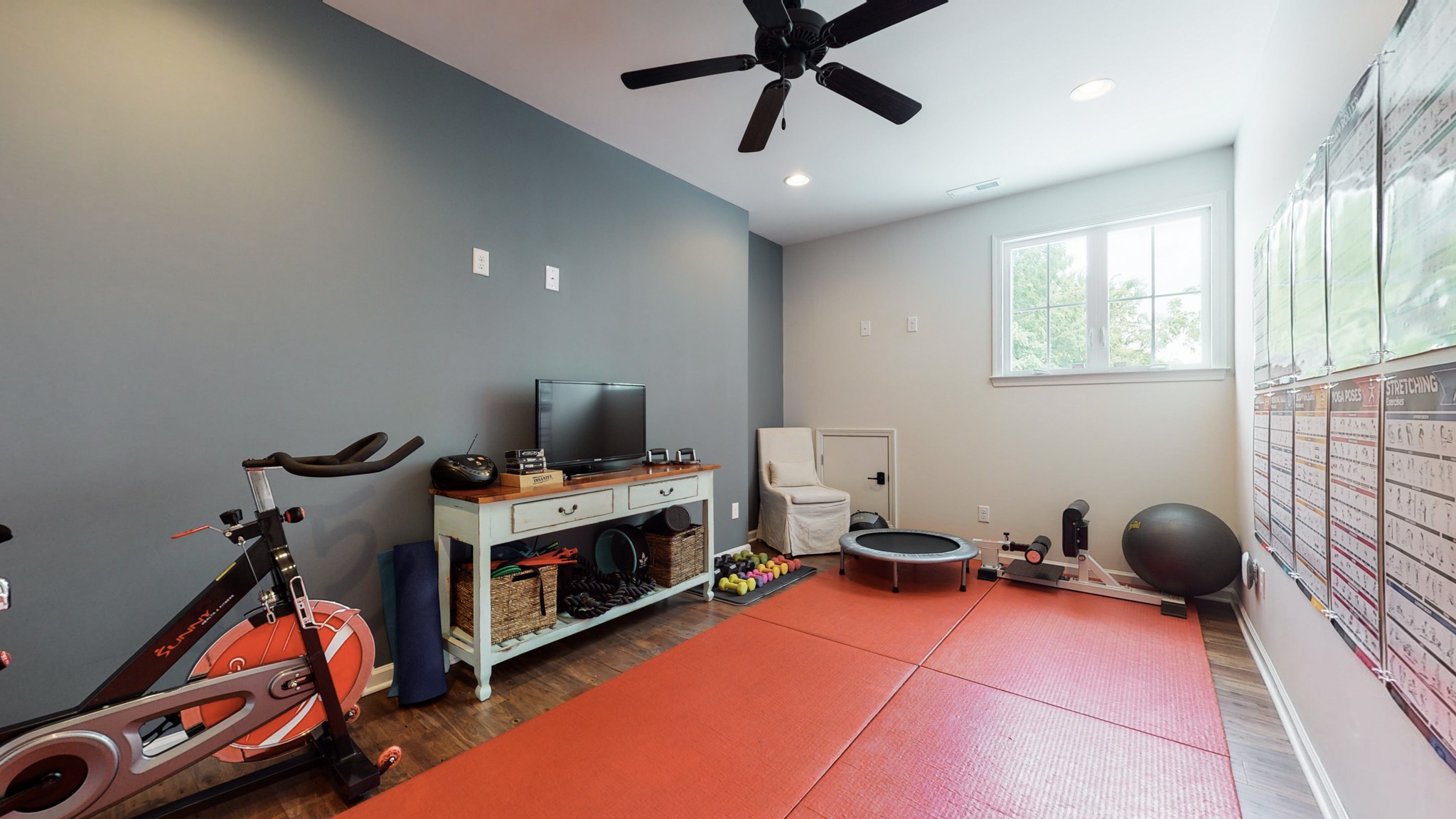 5530 Baker Road Murfreesboro, TN 37129 - Photo 26 of 49 Bedroom #4 is currently being used as a workout area, but this has the most amazing amount of space for a walk-in closet if you chose to use it as a bedroom. Ceiling fans are in every bedroom.