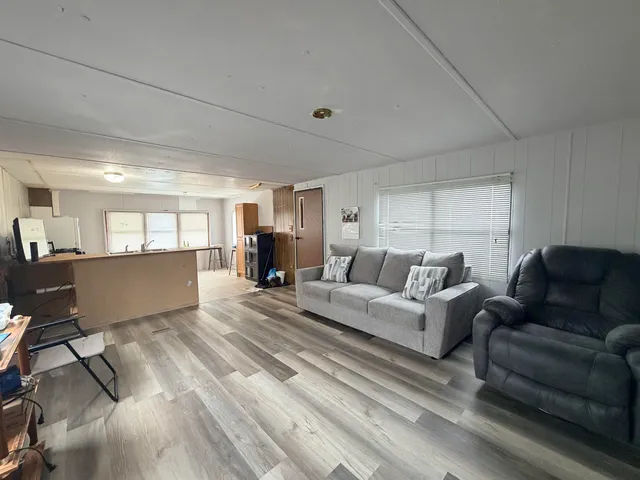 a living room with furniture