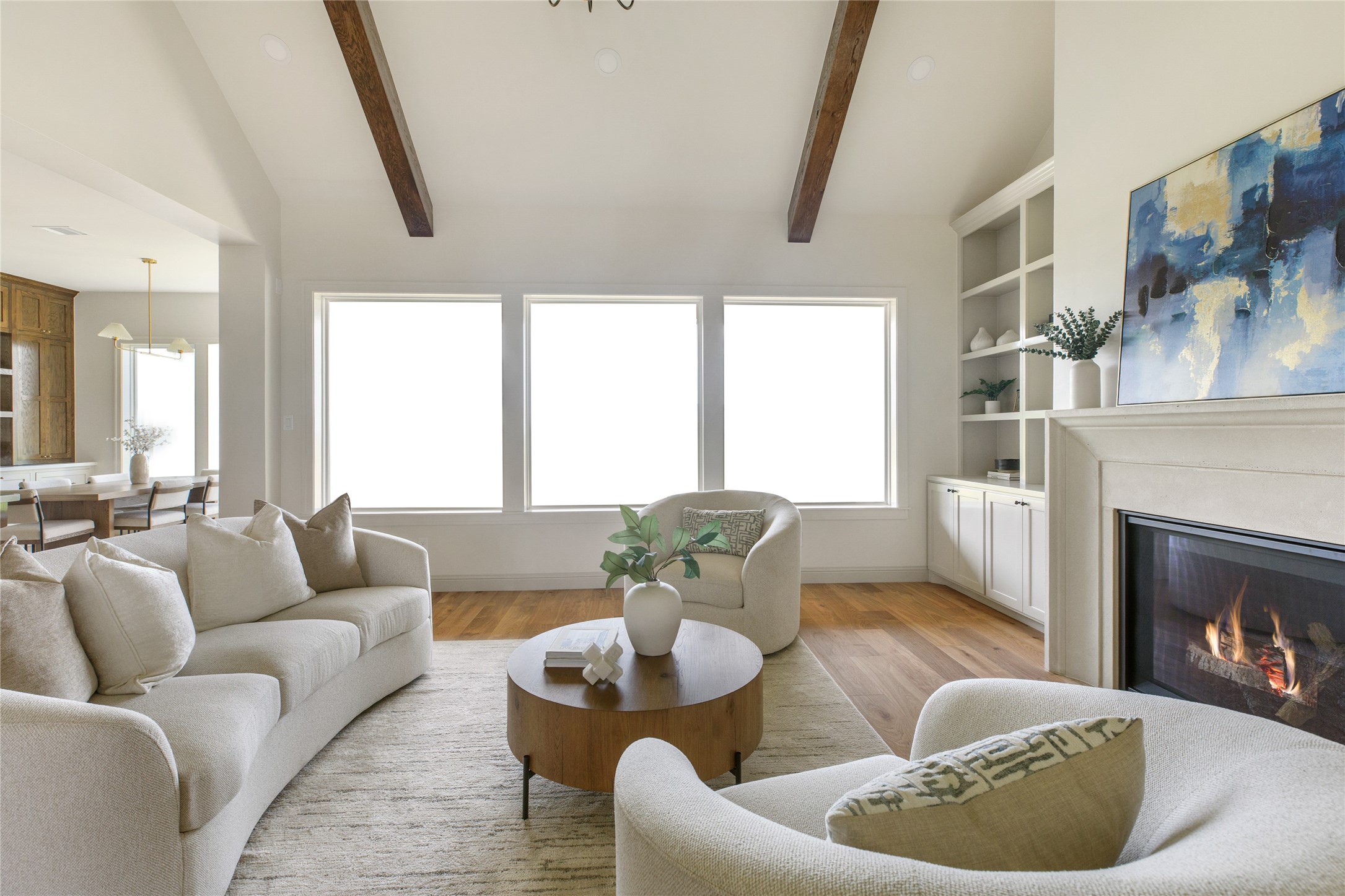 1355 Bluebonnet Ridge Drive Chappell Hill, TX 77426 - Photo 8 of 37 a living room with furniture and a fireplace