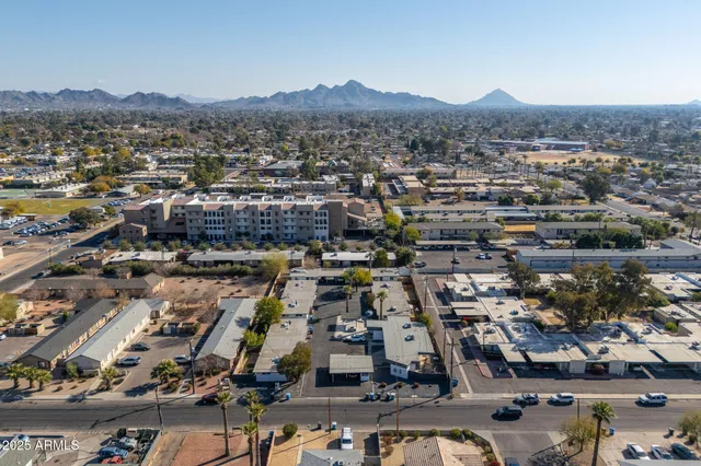 an aerial view of a city