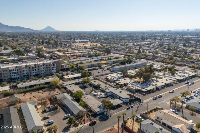 an aerial view of multiple house