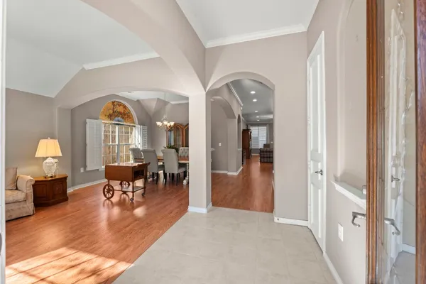 a view of living room and dining room