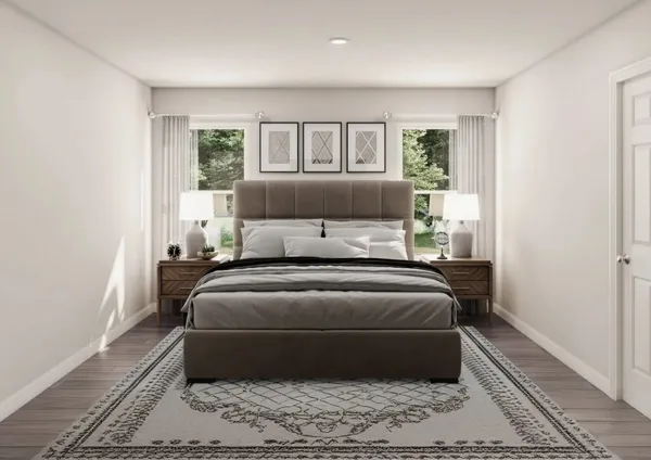 a living room with furniture floor to ceiling window and a flat screen tv
