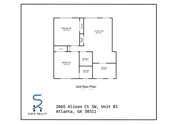 $1,100 | 2065 Alison Court Southwest, Unit 1, Atlanta, GA 30311