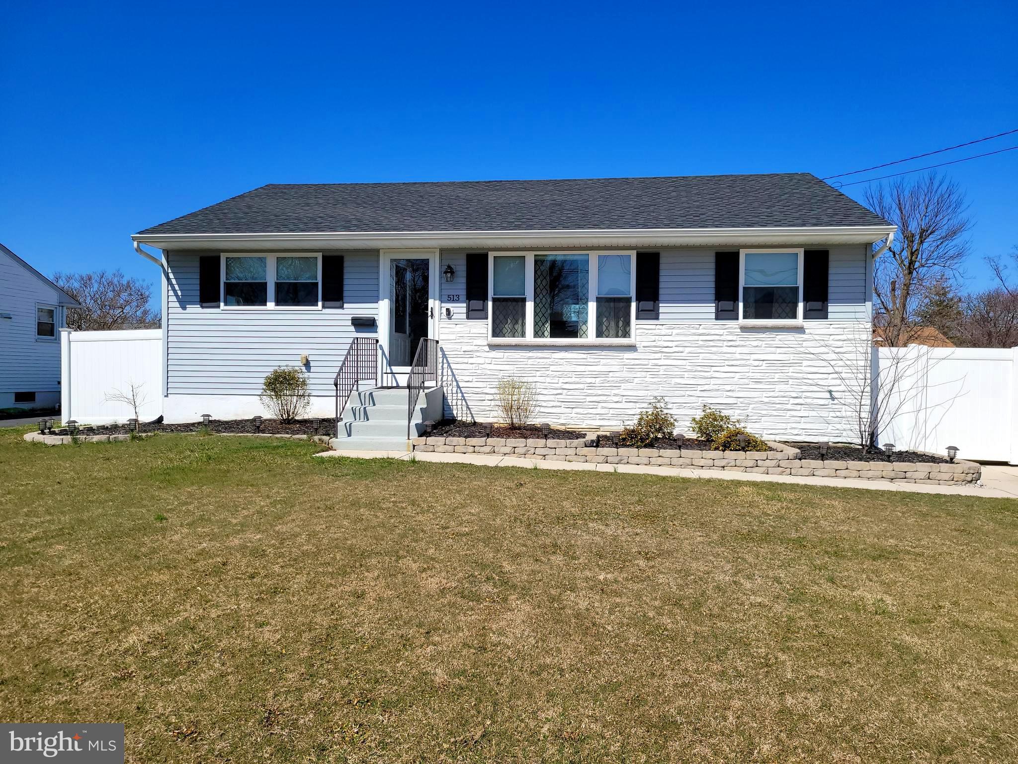 513 Monroe Street Riverside, NJ 08075 - Photo 1 of 28 House front with nice hardscaping & solar lights