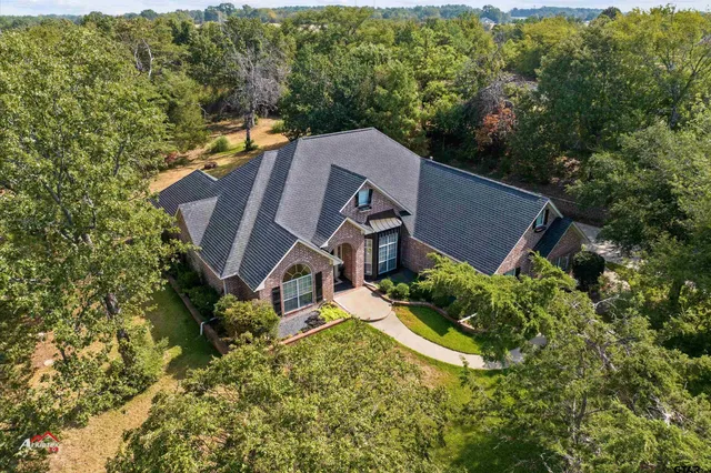 an aerial view of a house