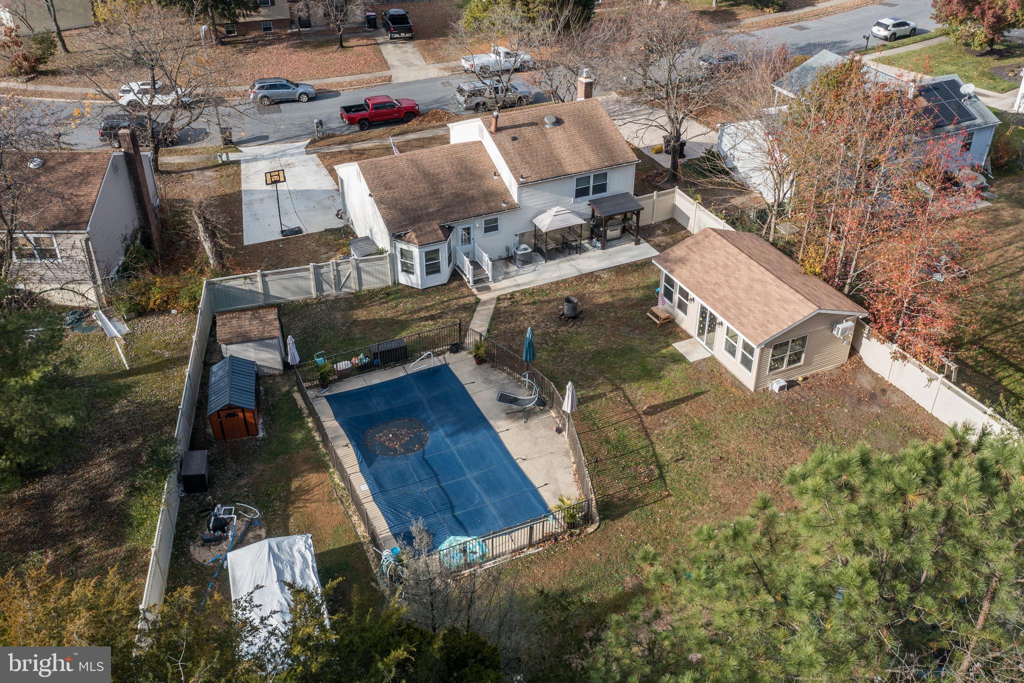 28 Mary Ellen Lane Sicklerville, NJ 08081 - Photo 39 of 46 an aerial view of a house with swimming pool and outdoor seating