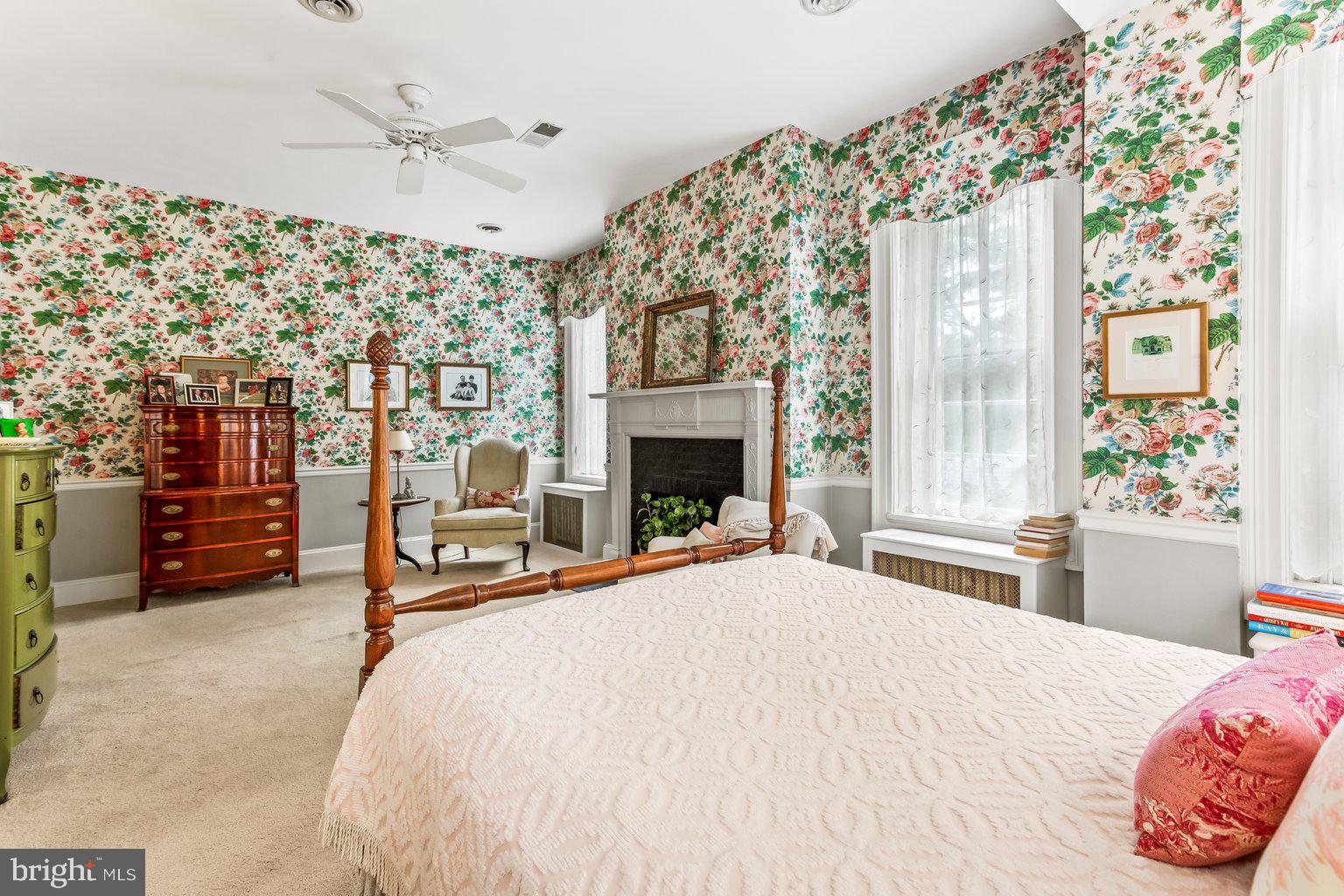 300 Somerset Road Baltimore, MD 21210 - Photo 26 of 48 Primary bedroom with fireplace