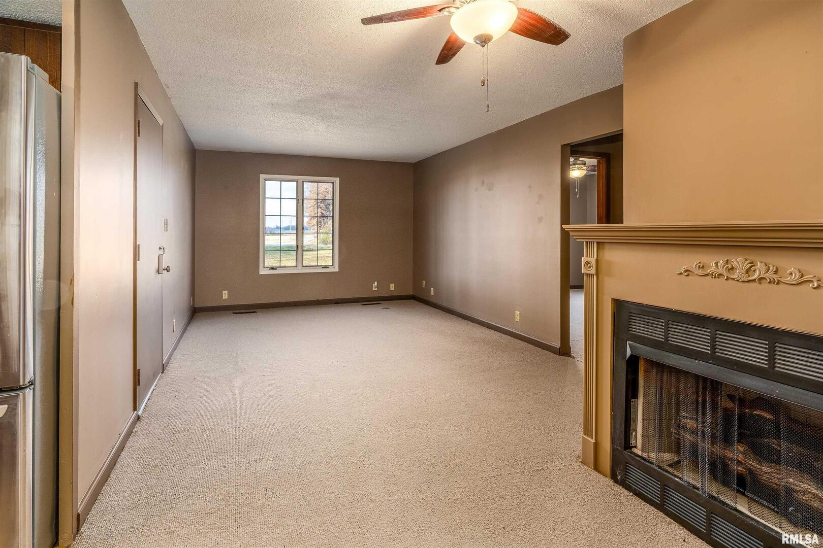 18662 Liberty School Road Thompsonville, IL 62890 - Photo 10 of 32 a view of an empty room with a fireplace and a window