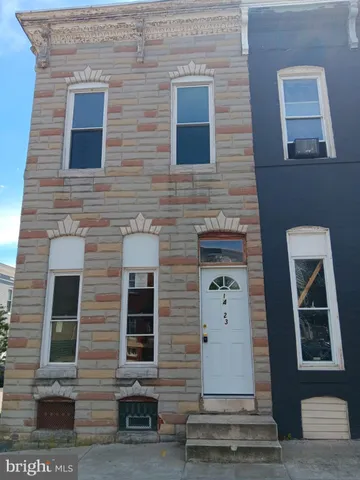 a front view of a building