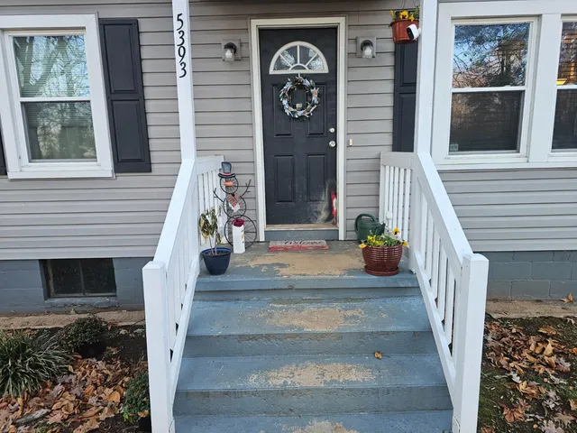 a view of a entryway door front of house