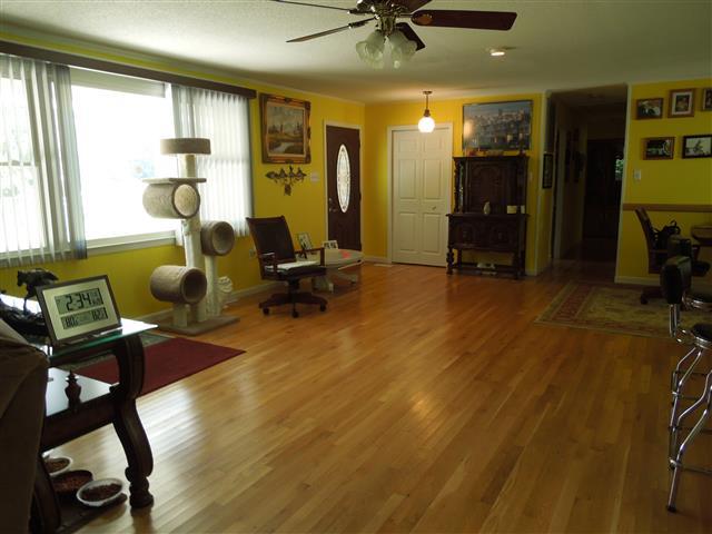 232 Daniel Road Dover, TN 37058 - Photo 7 of 20 Huge open greatroom; living room portion of the living-kitchen-dining area with beautiful hardwood flooring, ceiling fan.