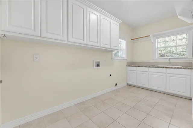 a view of cabinets with window