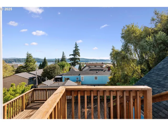 a view of city from a balcony