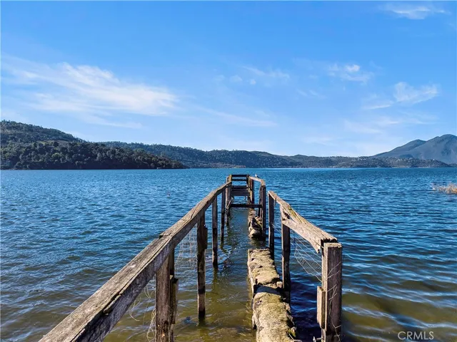 a view of a lake in middle of the town