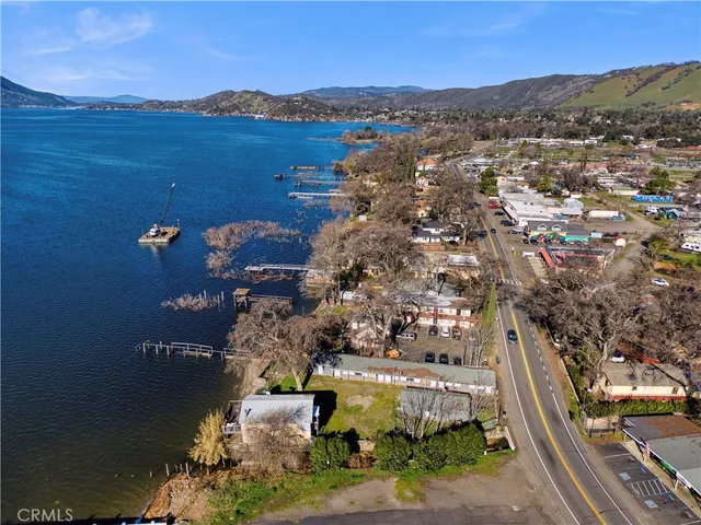 a view of a lake with a mountain