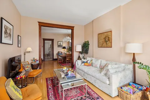 a living room with furniture and a couch