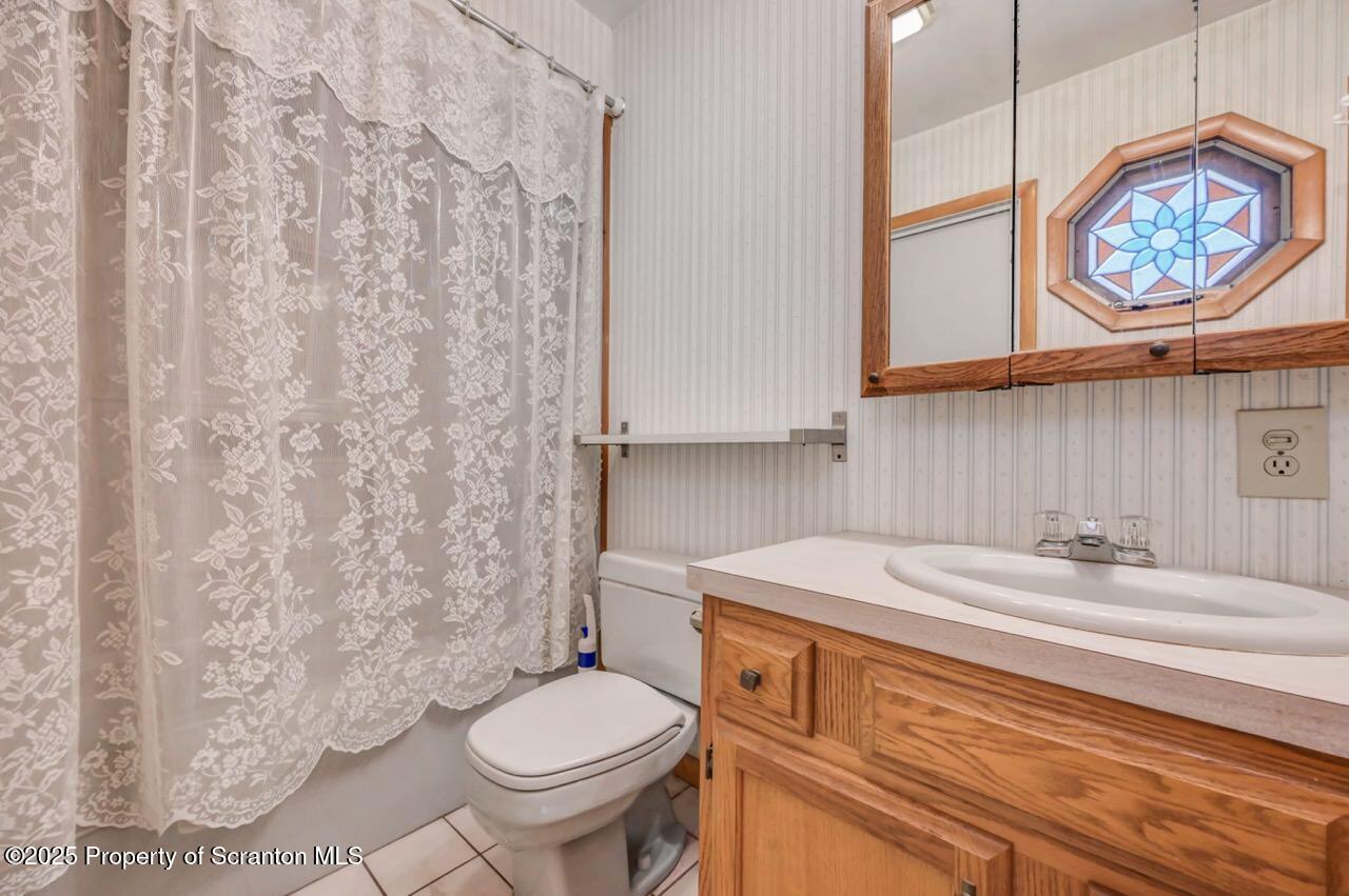216 Prospect Street Dunmore, PA 18512 - Photo 60 of 81 a bathroom with a sink a toilet and a mirror