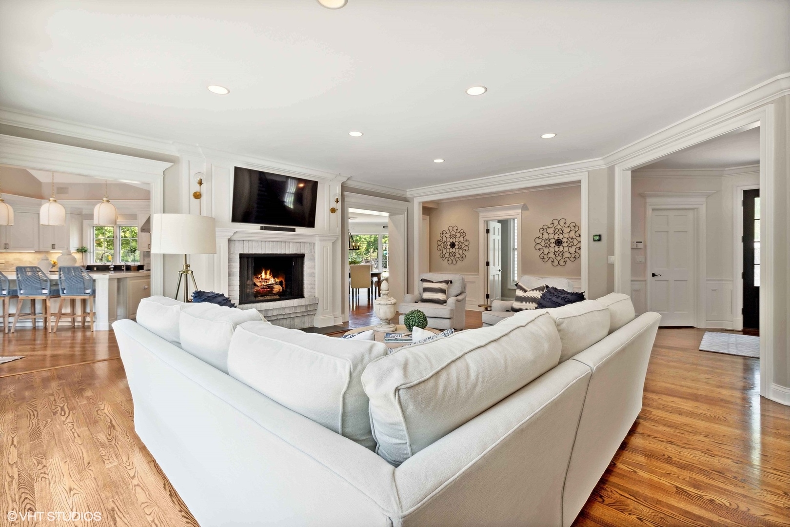 440 King Muir Road Lake Forest, IL 60045 - Photo 6 of 36 a living room with fireplace furniture and a flat screen tv