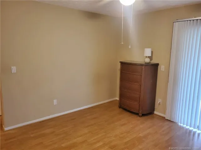 an empty room with a door