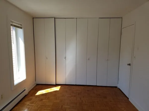 a view of a closet in a room