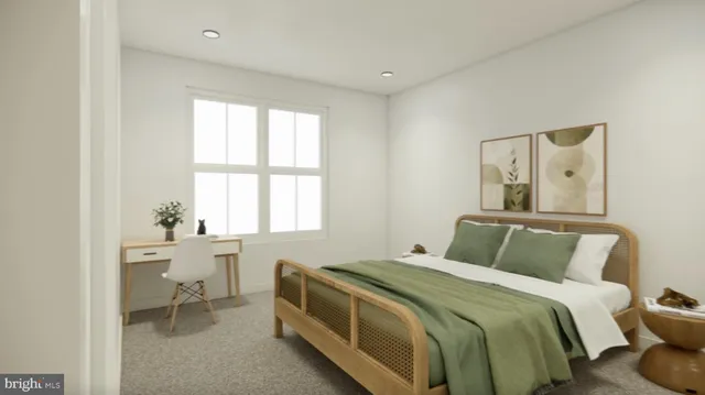 an empty room with mirror in it