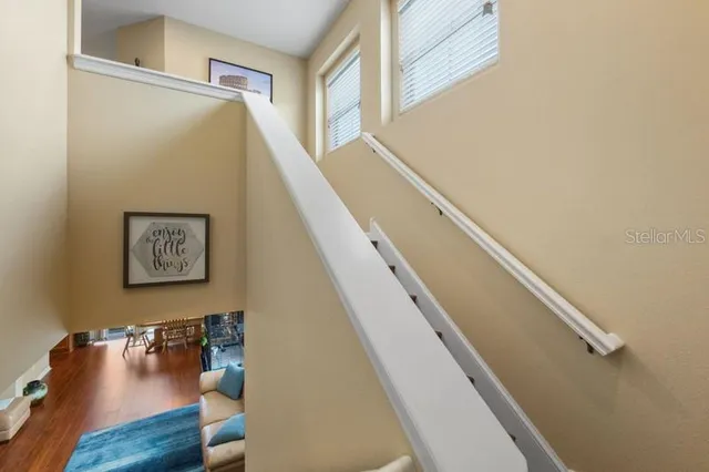 a view of livingroom with furniture and stairs