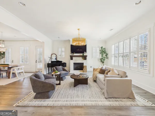 a living room with furniture and a couch