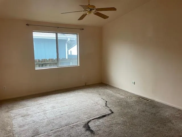 an empty room with a window