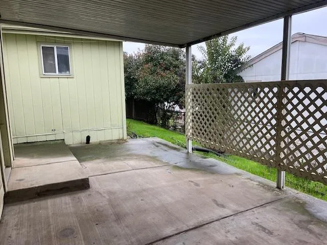 a view of backyard with green space