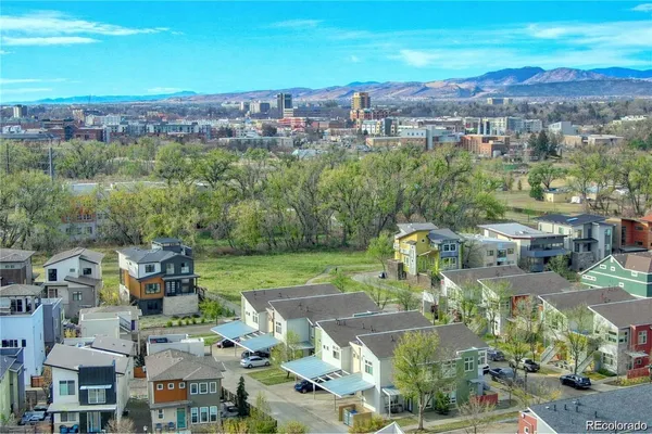 an aerial view of multiple house