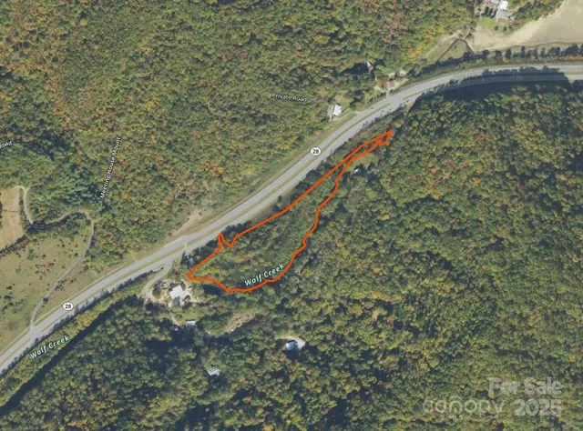 a view of a yard with a wooden bridge