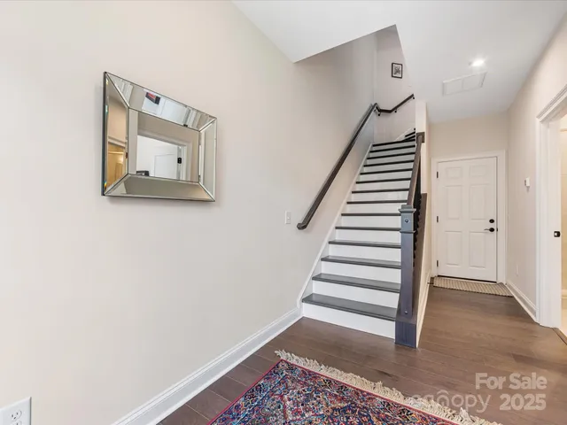 a view of an entryway with stairs