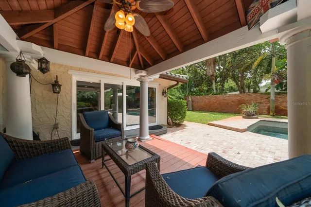 a backyard of a house with lots of green space
