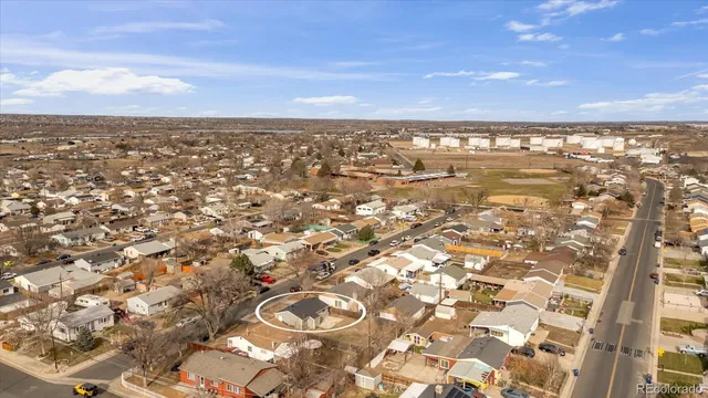 an aerial view of multiple house