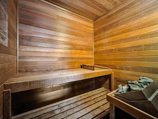 a view of room with wooden floor