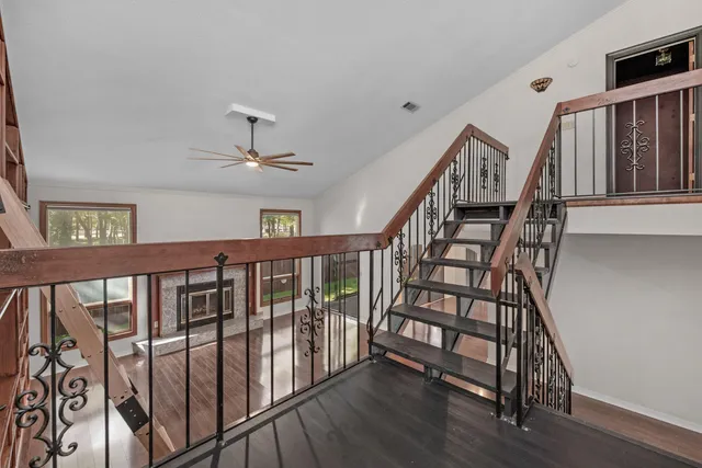 a view of entryway with wooden floor