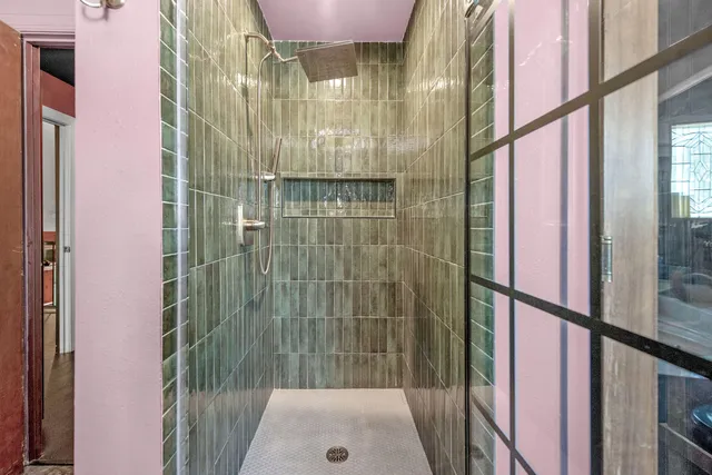 a bathroom with a shower